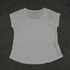 Chicos Top Womens 1 Regular Medium M White Short Sleeve Shirt Ultimate Tee Solid